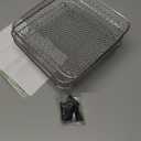 BYKITCHEN 8 inch Square Air Fryer Rack, 3pcs Stackable Stainless Steel Dehydrator Rack with Silicon Feet, Square Air Fryer Accessories for Cosori, Instant Vortex, Ninja Pro XL 6.5 QT AF181 & More