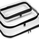 3 Pack Zippered Hard Pouch, Clear Hard Shell Zipper Case, Clear Plastic Storage Box Containers Small Toiletry Bag for Small Items, Toys, Building Blocks, Puzzles, Cosmetics&Stationery, 3 Size