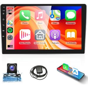 2G+64G Android Car Stereo Double Din Wireless Carplay Android Auto, Rimoody 9 Inch Touchscreen Car Radio 2 Din with GPS Navigation Bluetooth FM HiFi WiFi USB + AHD Backup Camera