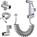 Handheld Bidet Sprayer for Toilet Kit,Adjustable Water Pressure,Stainless Steel Diaper Sprayer Set,Hand Held Head for Personal Hygiene and Pets Cleaning with Retractable Spring Hose and Holder