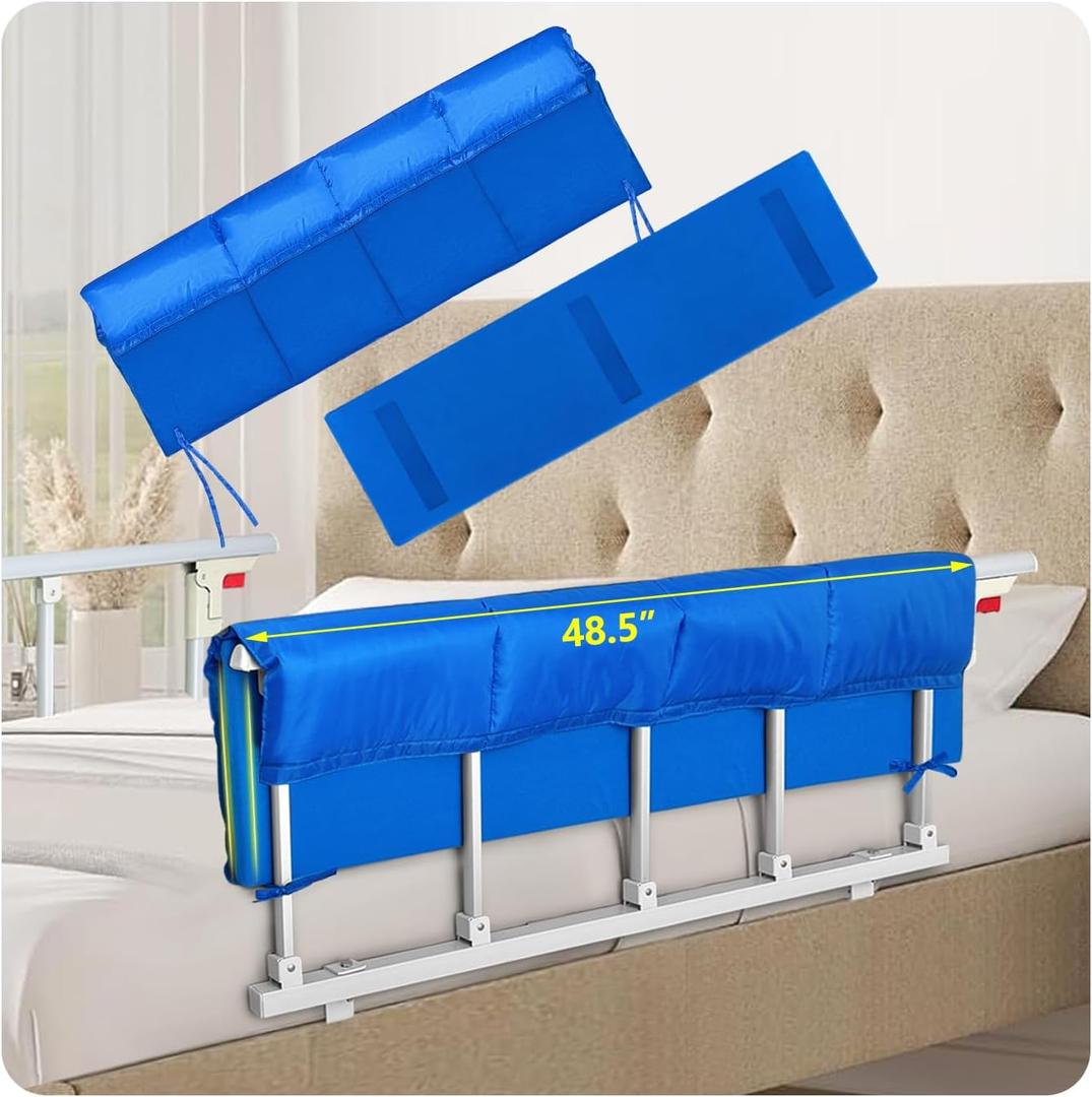 Bed Rail Pads, Hospital Rails Covers Bed Bumpers Adults Padding Side Rails Padded, Bed Railing Foam Pads Rail Cover for Elderly Safety (4812inch)