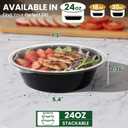 24oz Round 50-Pack Meal Prep Containers Reusable with Lids, To Go Take Out Plastic Food Storage Containers with Lids, Sturdy Leakproof & Food Safe, Microwave Freezer Dishwasher Safe Prep Containers