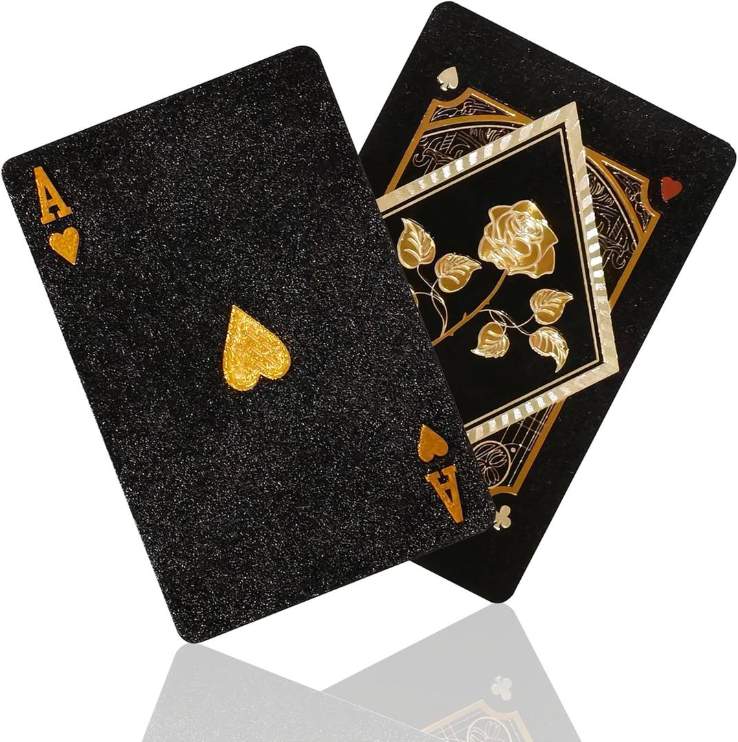 Black Playing Cards,Plastic Playing Card,Waterproof and Super Durable Comfortable to Hold, Good Flexibility,Poker Card Set Suitable for Billiards, Bars, Beach Pools,Gift Playing Cards