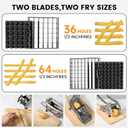 Stainless Steel Potato Slicer & French Fry Cutter - 2 Blades (1/2" & 1/3") for Homemade Fries, Non-Slip Suction Base, Easy Chip & Sweet Potato Maker (Silver)