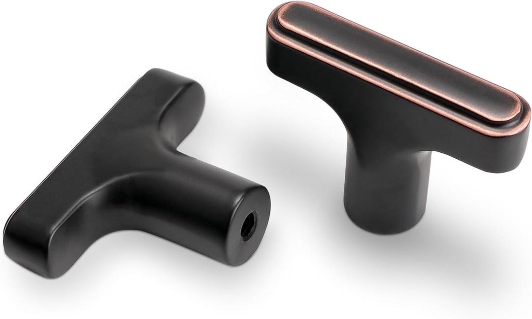 3 x 10 Pack Oil Rubbed Bronze Cabinet Knobs - Zinc Alloy, 29mm x 40mm x 39mm, Modern Style, Ambidextrous, Indoor Use