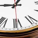 Bernhard Products Extra Large Wall Clock 18 Inch Quality Quartz Silent Non Ticking, Battery Operated for Home/Living Room/Over Fireplace Beautiful Decorative Roman Numeral Stylish Clock, Light Brown