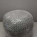 FRELISH DECOR Round Pouf Ottoman Hand Knitted 100% Cotton Pouf Foot Stool - Knitted Bean Bag -Floor Chair for Living Room Bedroom - Foot Rest for Couch (20 Diameter x 14 Height) - Light Grey