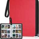 900 Pockets Card Binder, Trading Card 9 Pocket Durable Card Holder Album, Baseball Card Protectors for MTC,TCG, Game Cards, Sports Cards (Red)