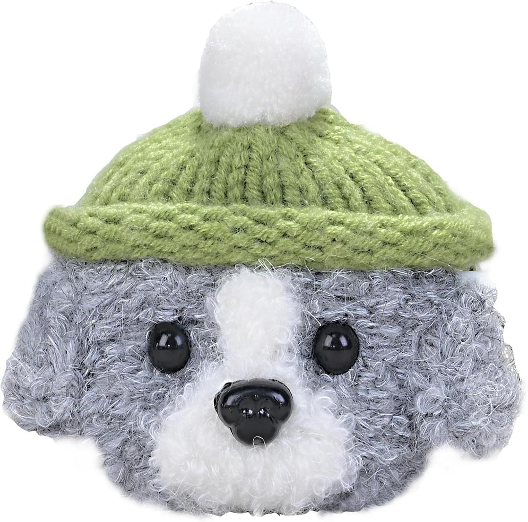 Plush Case Cover Compatible with Apple Airpods 4 Handmade Knitted Cartoon Creative Funny Cute Earbuds Headphone Cases (HBG+Green,for Airpods 4)