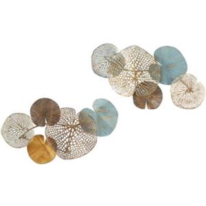 Madsion Park Wall Art Living Room Dcor - Lenzie Metal Abstract Coastal Decoration, Home Accent Modern Kitchen Dining Decoration, Ready to Hang for Bedroom, 15.7" W x 26.9" L, Multi 2 Piece