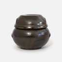 Earthenware Onggi Korean Traditional Clay Jar Ceramic Canister/Handmade Food Sauce Storage Container for Tea, Coffee Bean, Salt/Breathing Clay Pot Kimchi Fermentation Crock (No.2(H9cm))