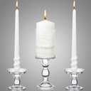 Irenare Unity Candles with Holder for Wedding Ceremony Wedding Decortions Accessories Glass Candle Holder Pillar Candle for Formal Events Church(Classic Style)