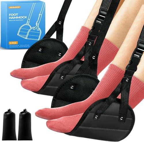 1-Pack Airplane Foot Hammock, Portable Leg Rest with Removable Cushion, Travel Essentials for Women and Men, Ergonomic Support for Car & Home