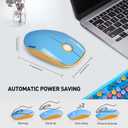 FOPETT Wireless Keyboard and Mouse Combo, 105 Keys Full-Sized 2.4 GHz Round Keycap Colorful Keyboards, USB Receiver Plug and Play, for Windows, Mac, PC, Laptop, Desktop (Blue Colorful)