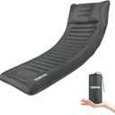 TOBTOS Inflatable Camping Sleeping Pad with Pillow, Thick 6 Inch Ultralight Sleeping Pad with Built-in Pump, Lightweight Sleeping Mat for Camping, Backpacking, Hiking, Tent (Grey), Single