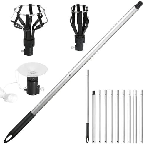 Uniarmoire 12FT Lightbulb Changer for High Ceilings, High Reach Light Bulb Changer,Light Bulb Changer with Pole Extension,Baskets and Suction Cup, Bulb Removal Tool