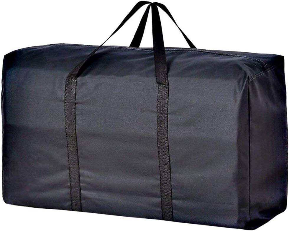Extra Large Handy Storage Bag Waterproof Heavy Duty Oxford Travel Luggage Caddy Organizer Foldable Quilt Blanket Laundry Bag Weekender Duffel Space Saver Bag with Web Handle (Black, 160L)