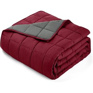 yescool Weighted Blanket for Adults (20 Lbs, 60X 80, Red Grey) Heavy Thick Bed Blanket Queen/Full Size for Sleeping Perfect for 190-210 Lbs, Cozy Gifts for Women, Machine Washable (Rose)