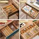 SUNBREATH Silverware Organizer, 10 Inch Utensil Organizer Kitchen Drawer Organizer Bamboo Silverware Holder Cutlery Tray Organizer in Drawer Flatware Organizer Tray(5 slots, Natural