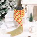 MAYREEL Red and Lime Green Crushed Velvet Wired Ribbon 4 Inch Extra Wide Christmas Ribbon with Gold Diamond Lattice Glitter, 10-Yard Roll for Christmas Tree, Wreaths, Bows & Elegant Holiday Dcor