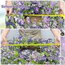LLZLL Purple Spring Wreaths for Front Door 22 Inch Summer Wreath Artificial Violet Lavender Wreath with Eucalyptus Leaf for Spring Easter Home Decorations