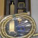 ENGA Square Brushed Gold Solid Brass Hand Held Shower Head With Wall Connector and Hose Wall Mount Handheld Showerheads Set