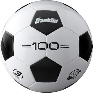 Franklin Sports Soccer Balls - Competition 100 Youth + Adult Soccer Balls - Size 3, Black + White