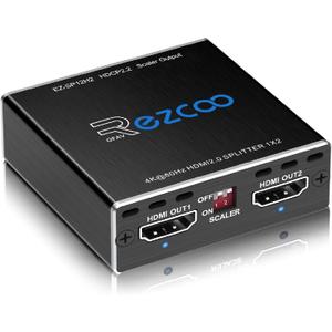 SP12H2 4K HDMI Splitter - 1x2 HDR, Dolby Vision Atmos, Down Scaler, 4K 1080P Sync, 4:4:4, HDCP2.2, EDID 4K5.1/4K7.1/Copy, For Game, Xbox, PS5, Roku