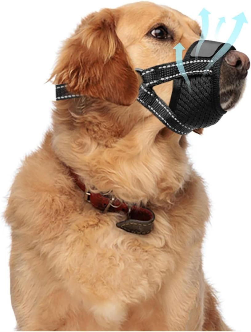 Dog Muzzles for Dogs | Grooming | No Bark Muzzle | Adjustable Soft Dog Muzzle Air Mesh (Large)