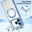 OOK Magnetic Case Made for iPhone 17 Pro 6.3 Inch (Compatible with MagSafe) Clear Phone Cover with Screen Protector Soft TPU Anti-Scratch Shockproof Protective Case for Women Men - Blue