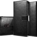 Cellular Phone Case for BLU View 2 / B130DL, PU Leather Wallet with Card Slots, Shockproof Protective Flip Cover, Black