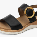 UBFEN Womens Flat Sandals Arch Support Open Toe Walking Comfy Casual Low Wedge Summer Shoes, 37