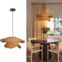 Boho Pendant Lights Kitchen Island, 15.72" Hand-Woven Hemp Rope Chandelier, Bohemian Farmhouse Dome Weaving Hanging Ceiling Lighting Fixture for Living Dining Room Restaurants, 40*20cm