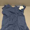 Pink Queen Womens Denim Dress Summer V Neck Short Sleeve Loose Casual Jean Dresses with Pockets (Blue, L)