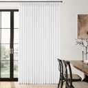 White Linen Curtains 96 inch Length Pinch Pleat Curtains for Living Room 2 Panels Light Filtering Privacy Neutral 96 Inch Pleated Drapes Hooks Rings Back Tab for Window Sliding Door