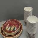 Purhapfre 50Pcs Christmas Paper Plates Christmas Tree Oval Plates Heavy Duty Holiday Large Disposable Oval Party Plates Xmas Dinnerware Serving Tray for Xmas Holiday Party,10 x 12 Inch