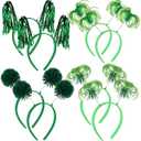 7 Pcs Graduation Pom Pom Headbands Spirit Party Headbands Tinsel Ponytails Headwear for Birthday Holiday