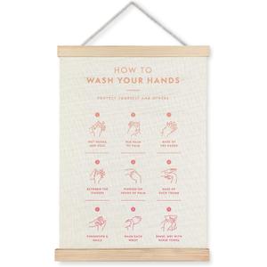 ignytiger Wash Your Hands Sign Kids Bathroom Wall Decor, Kids Bath Wall Art Poster Print Framed for Girls Boys Toddlers Bathroom Washroom Toilet Decor, 12x16 Inch (YB-GUAHAU washroom)
