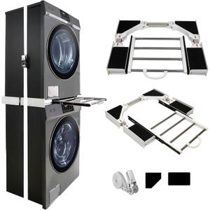 MaxWorks Stacking Kit for Washer and Dryer, Universal Stacking Kit for Washing Machine and Dryer with Pull-Out Racks (Pull Out 24-29 Inch)