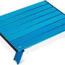 iClimb Ultralight Compact Mini Beach Picnic Folding Alu. Table with Carry Bag, Two Size (Blue - L), Large