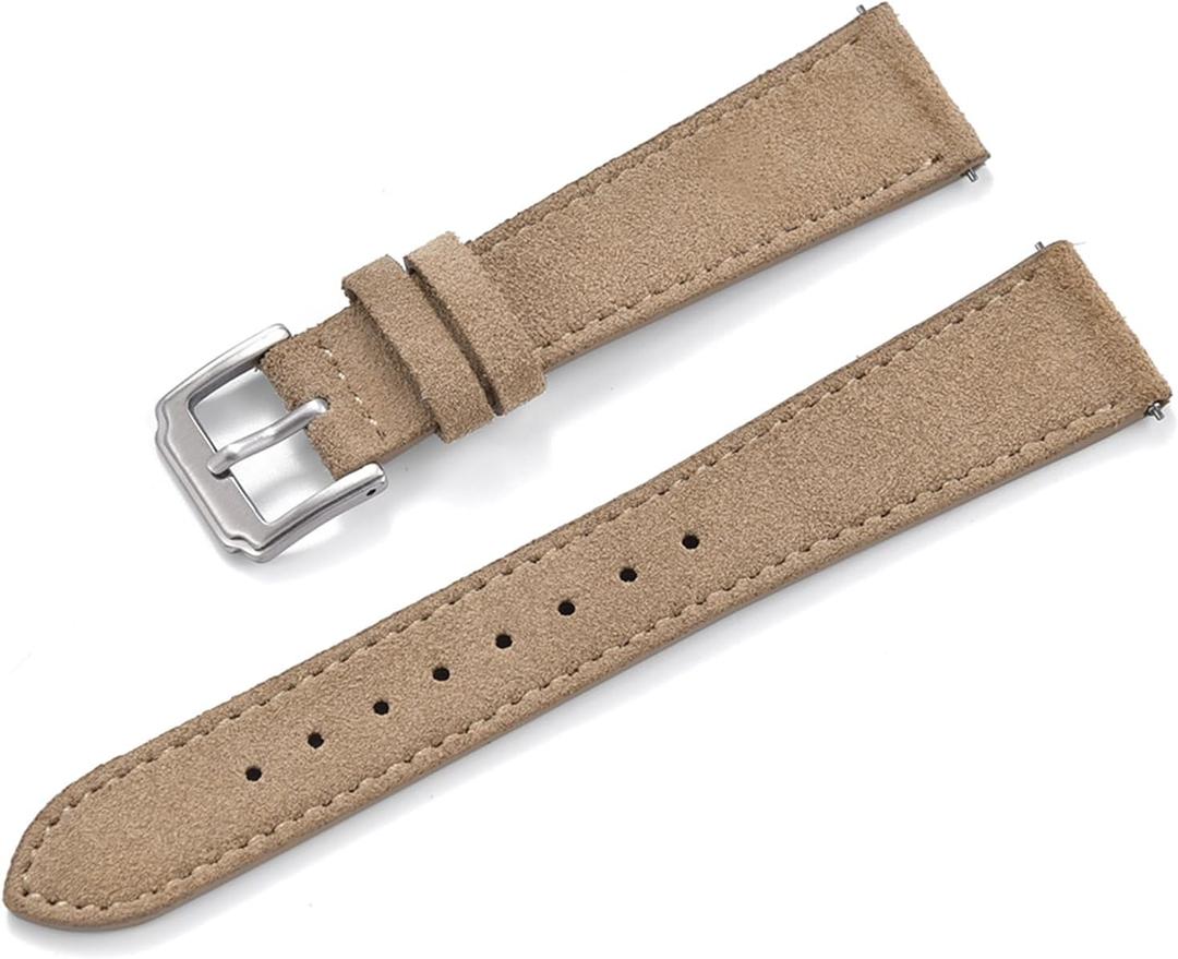Unisex 18mm 19mm 20mm 22mm Super Soft Suede Leather Watch Band Quick Release Lightweight Watch Strap