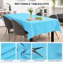 M METERXITY Rectangle Tablecloth, 55 x 87 Inch Thickened Waterproof Polyester Table Cloth for Banquets/Buffet/Parties/Wedding, Anti-Wrinkle Washable Decorative Table Cover [Sky Blue]
