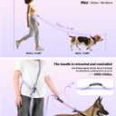 Hands Free Dog Leash, 8.2ft Multifunctional Crossbody Rope with Explosion-Proof Handle and Adjustable Training Hands Free Leash for Dogs Walking(Purple)