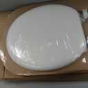 Mayfair Padded Toilet Seat, Cushioned Soft Vinyl over Wood Core Seat, Secure Hinges, Easy Clean, Made in USA, Round, White