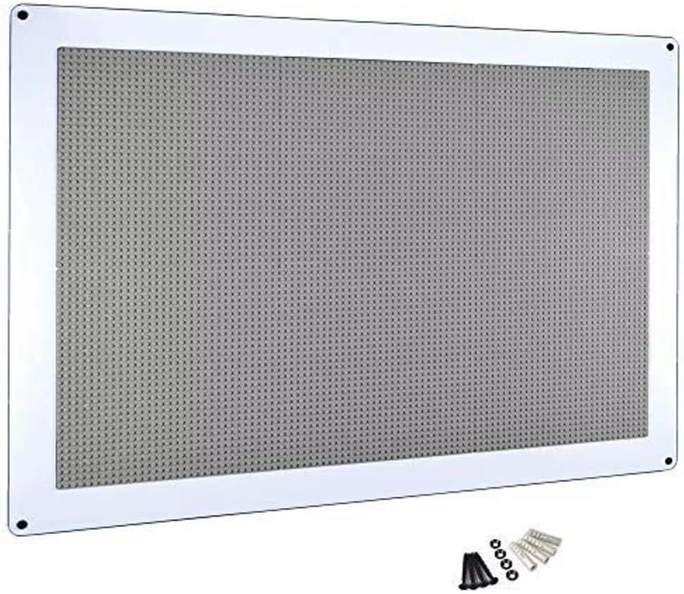 Creative QT Large Play-Up Grey Building Brick 24"x34" Activity Wall Panel for Kids & Toddlers - Pre-Assembled Makerspace Furniture - Wall Activity Board - Compatible with All Brick Brands