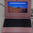 CHIBBS Portable Kids Laptop Computer, 7" Inch IPS Screen Mini Laptop Powered by Android 13.0, Quad Core, 2gb Ram + 32gb ROM, 2* USB, Camera, Bluetooth, Wi-Fi- Pink