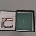 Amoled Laies Smart Watch for Women Smartwatch with Leather Strap Heart Rate Stress Sleep Monitor 12 Sports Modes Fitness Tracker Watch Notifications Music & Camera Control Waterproof iOS Android (Peach Brown & Gold)