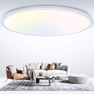 libtit 20 Inch LED Ceiling Light, 4200LM 35W Large & Bright Flush Mount Lighting Fixture, 3000K/4500K/6000K White Round Flat LED Ceiling Lamp for Bedroom Kitchen Livingroom Office (20In-1 Pack)