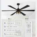 Fanbulous 65" Farmhouse Ceiling Fans with Lights and Remote,Industrial Large Ceiling Fan with 6-Speed Reversible DC Motor and 6 Dual Finish Blades,Black Ceiling Fan with Light for Living bedroom Patio