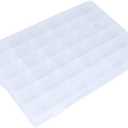 2Pcs Clear Visible Plastic Storage Box- Rectangular Storage Box, Suitable For Beads, Screws Hardware Accessories Organizer Box Art DIY, Crafts, Jewelry, Fishing Tackle, With Label Stickers (36Grids) (36Grids-2)